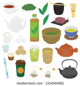 Illustrations of various teas