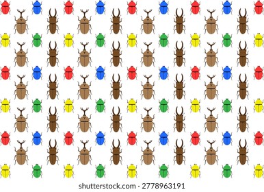 Illustrations of various types of beetles