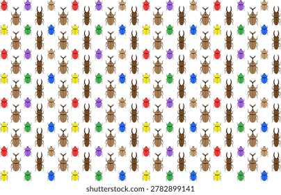 Illustrations of various types of beetles
