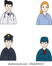 illustrations of various types of profession