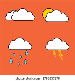 illustrations of various types of sunny and cloudy weather