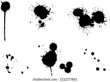 Ilustraciones de varias variaciones de salpicaduras de tinta