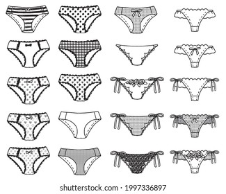 Illustrations Various Womens Underwear Panties Cute Stock Vector ...