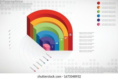 illustrations vector of 3d infographics design and business marketing icons with 6 options or processes layout, diagram, annual report, web design. eps10
