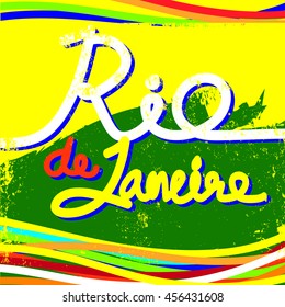 illustrations vector banner of rio Brazil grunge texture