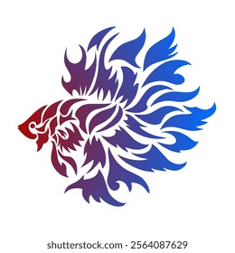 illustrations vector graphics of tribal art design betta fish tattoo