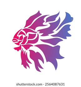 illustrations vector graphics of tribal art design betta fish tattoo