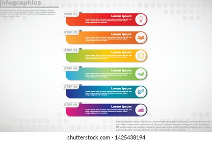 illustrations vector of infographics design and business marketing icons with 5 options or processes layout, diagram, annual report, web design. eps10