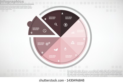 illustrations vector of infographics design and business marketing icons with 8 options or processes layout, diagram, annual report, web design. eps10