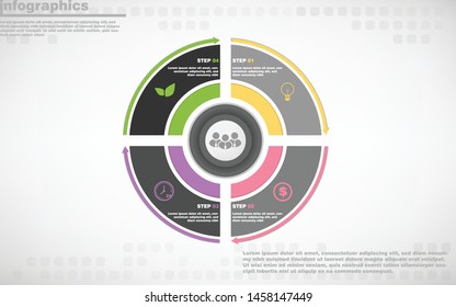 illustrations vector of infographics design and business marketing icons with 4 options or processes layout, diagram, annual report, web design. eps10