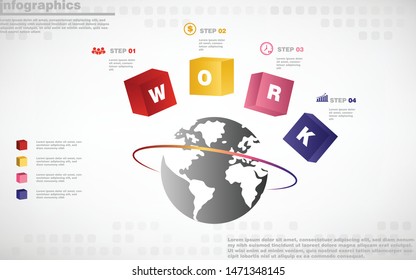 illustrations vector of infographics design and business marketing icons with 4 options or processes layout, diagram, annual report, web design. eps10