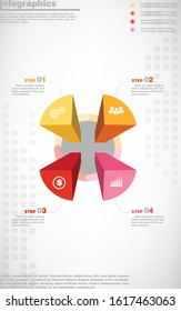 illustrations vector of infographics design and business marketing icons with 4 options or processes layout, diagram, annual report, web design. eps10