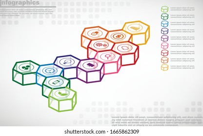 ilustraciones vectoriales de diseño de infografías e iconos de marketing de negocios con 12 opciones o diseño de procesos, diagrama, informe anual, diseño web. Pasos10