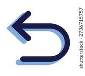 Illustrations Vector of Left Arrow Undo Icon Ui_Filled Line Icon