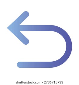 Illustrations Vector of Left Arrow Undo Icon Ui_Gradient Fill Icon