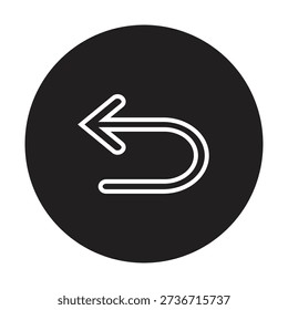 Illustrations Vector of Left Arrow Undo Icon Ui_Circle Line Icon