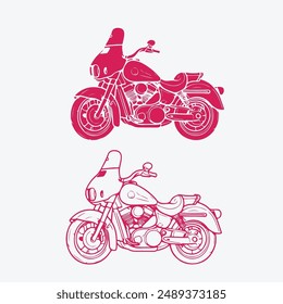 Abbildungen Vektorgrafik Motorradumriss und Füllung