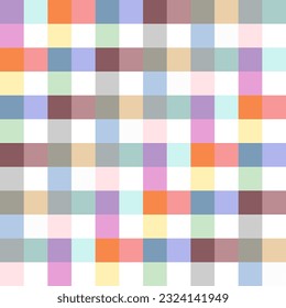Illustrations vector pattern of Check pattern, plaid pattern colorful pastel colors such as purple, yellow, green, pink, gray and blue interspersed against a white background. design and fashion