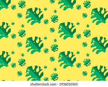 Illustrations Vector seamless tropical leaves pattern