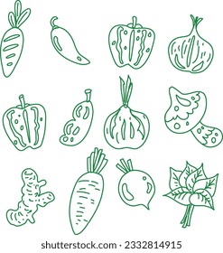 Illustrationen Gemüse- und Obstvektorpackung 