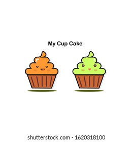 Illustrations of vektor Cupcakes with emoticons