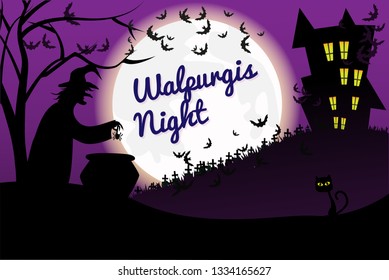 The illustrations for Walpurgis night or Halloween decoration. 