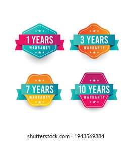 Illustrations of warranty label design template