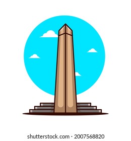 Illustrations of Washington Monument. World Tourism Day, Building and Landmark Icon Concept