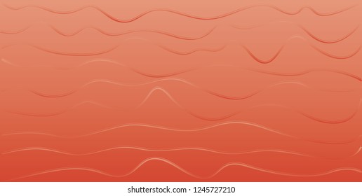 Illustrations wavy of vector. Design lines art gradient orange on gradient orange background. Design print for the dune, textile, wallpaper, background. Set 6
