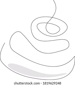 A сake. illustrations for web. Оne line. Outline. Minimalism.