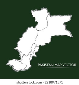 Illustrations of White Map Pakistan Vector 
