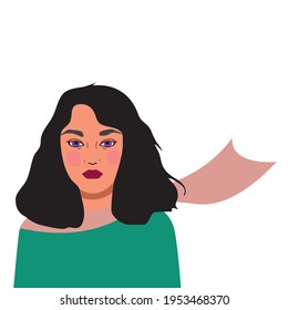 Illustrations with a woman, a girl. Fashion illustration. Mothers Day. International Women s Day. Fight for freedom, independence, equality. European girl.