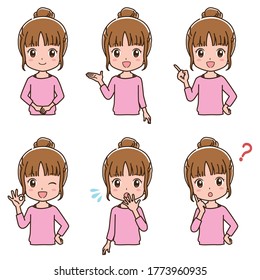 
Illustrations of women in various poses
