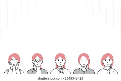 Ilustrações de mulheres com vários problemas