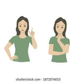 Ilustraciones de la comprensión y los pensamientos de las mujeres.