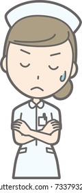 Illustrations worn by female nurses wearing white coats