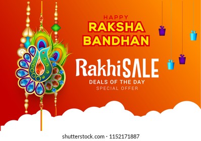 illustration,sale banner or poster for indian festival of raksha bandhan celebration.