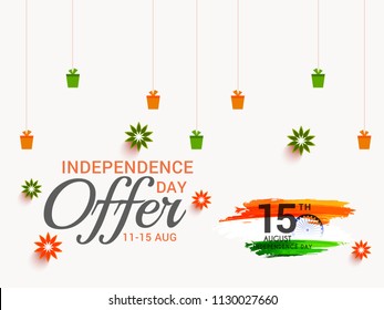 illustration,sale banner or sale poster for indian independence day celebration.