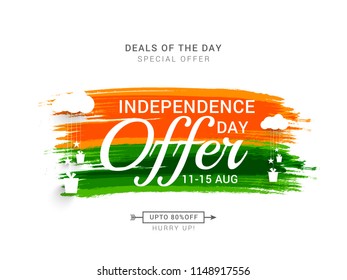 illustration,sale banner or sale poster for indian independence day celebration.