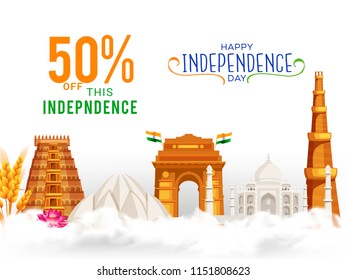 illustration,sale banner or sale poster for indian independence day celebration.