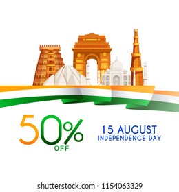 illustration,sale banner or sale poster for indian independence day celebration.