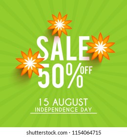 illustration,sale banner or sale poster for indian independence day celebration.