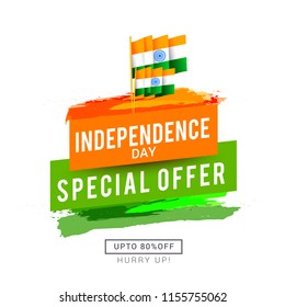 illustration,sale banner or sale poster for indian independence day celebration.