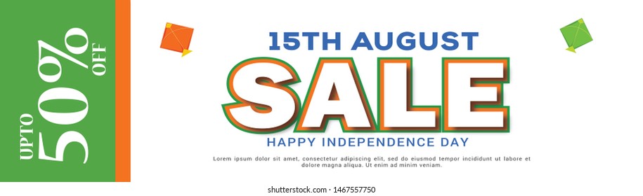 illustration,sale banner or sale poster for indian independence day celebration.