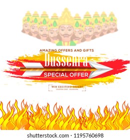 Illustration,Sale Poster Or Sale Banner For Dussehra Celebration.