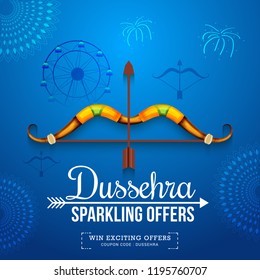 Illustration,Sale Poster Or Sale Banner For Dussehra Celebration.