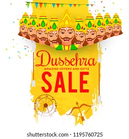 Illustration,Sale Poster Or Sale Banner For Dussehra Celebration.