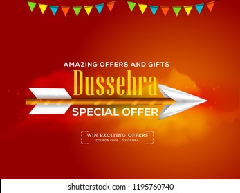 Illustration,Sale Poster Or Sale Banner For Dussehra Celebration.