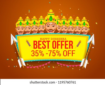 Illustration,Sale Poster Or Sale Banner For Dussehra Celebration.