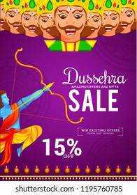 Illustration,Sale Poster Or Sale Banner For Dussehra Celebration.